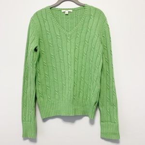 Merona Cashmere Lambs Wool & Angora Green Sweater
